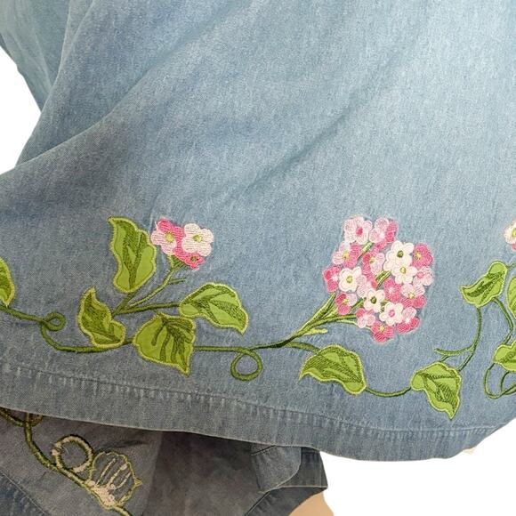 Vintage Bechamel Embroidered Denim Dress Medium - Picture 7 of 13